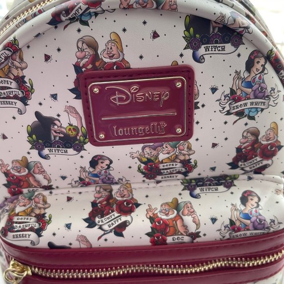 Loungefly Disney Snow White and the Seven Dwarfs Tattoo Mini Backpack New - Picture 8 of 9